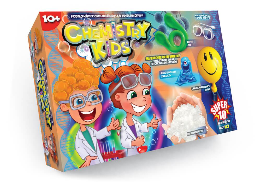 Набір для проведення дослідів Chemistry Kids Danko Toys CHK-01-01U реактиви мірка окуляри рукавички дитяча розвиваюча іграшка - 3