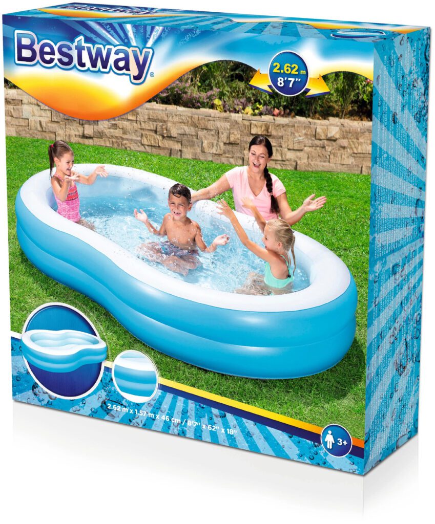 Басейн Bestway Блакитна лагуна 54117 великий надувний сімейний 544 л для дітей та дорослих Бествей - 3