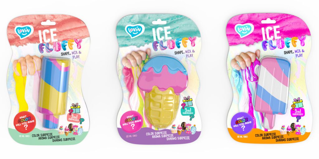 Лизун-антистрес Ice Fluffy ескімо ТМ Lovin 80127 аромат сюрприз флаффі стрибучий пластилін слайм Ловін - 2