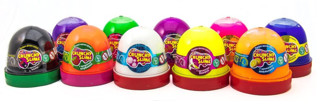 Лизун-антистрес Crunchy slime ТМ Mr.Boo 80089 аромат Банан жуйка для рук 120 г слайм тягучка іграшка ОКТО - 4
