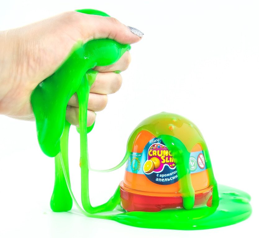 Лизун-антистрес Crunchy slime ТМ Mr.Boo 80089 аромат Банан жуйка для рук 120 г слайм тягучка іграшка ОКТО - 5