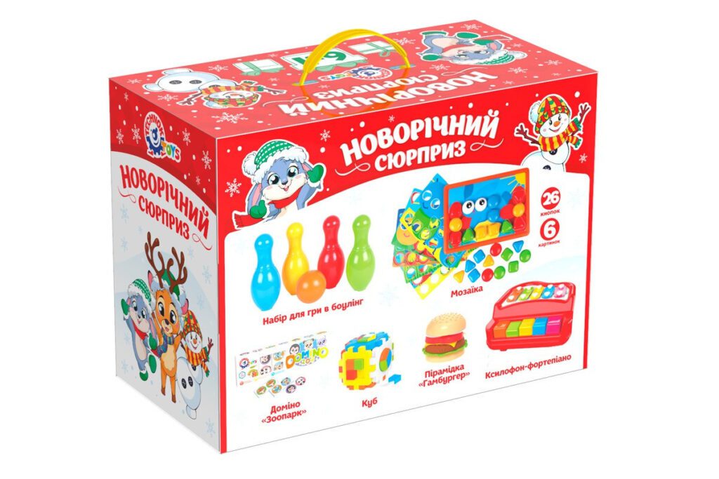 Новорічний набір іграшок ТехноК 8829, Новорічний сюрприз, 6 в 1, оригінальний дитячий подарунок - 3