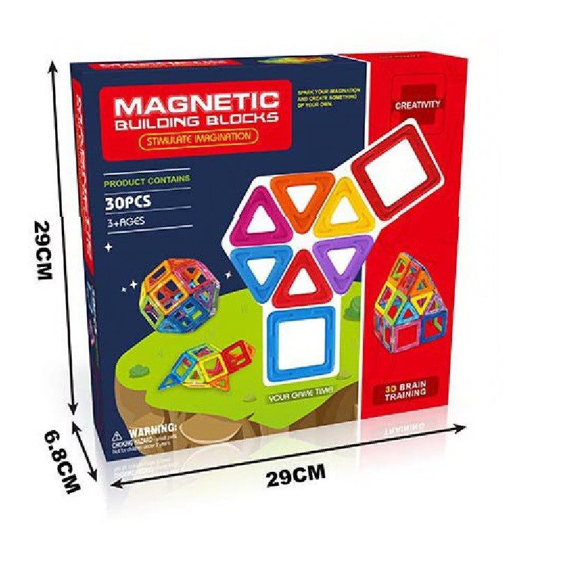 Магнітний конструктор Magnetic 3366-26, дитячий розвиваючий набір, 30 деталей, іграшка для дітей - 2