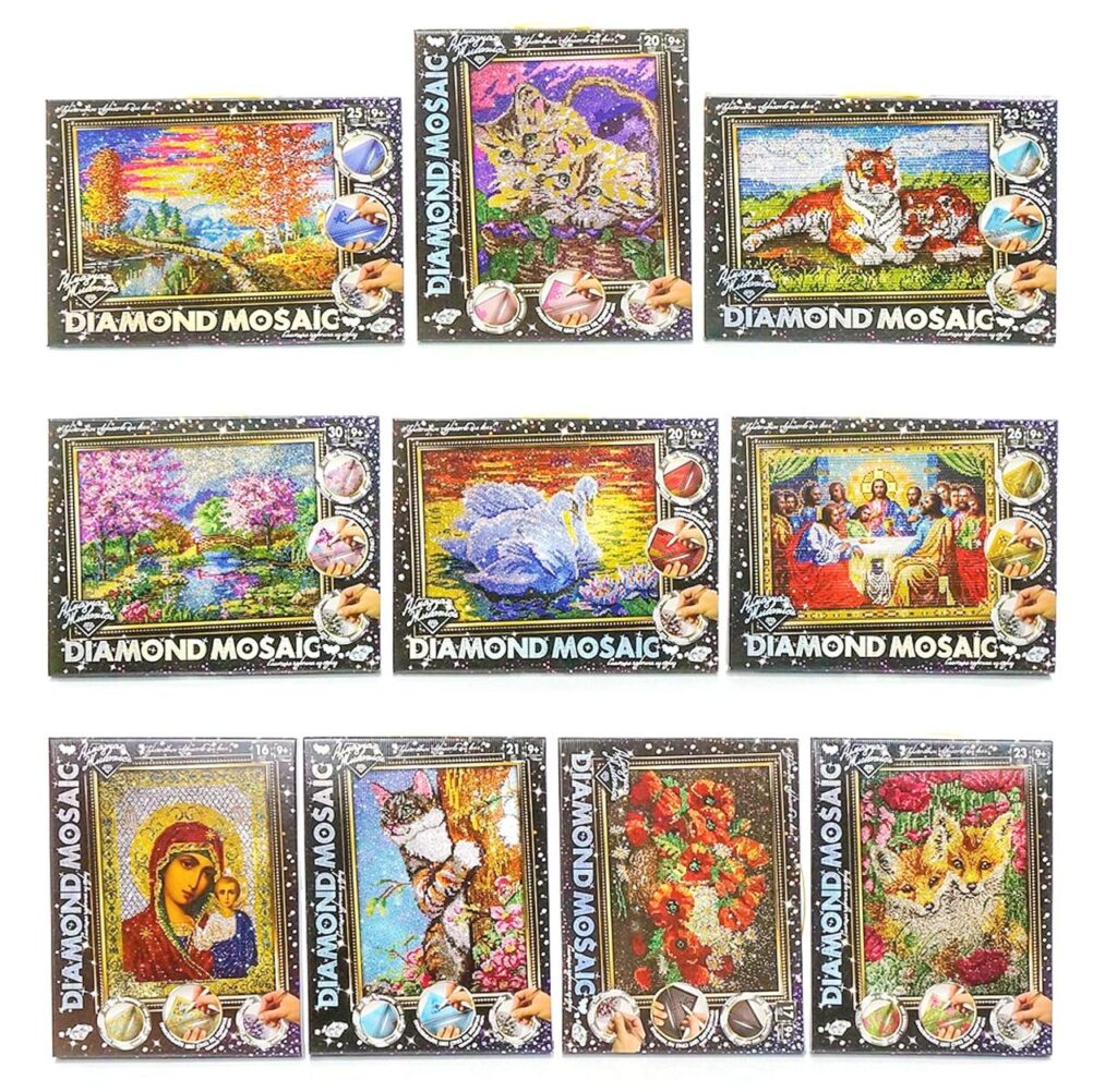 Алмазна мозаїка Danko Toys DM-01-01,02,…10, Diamond Mosaic набір креативної творчості, живопис для дітей - 7