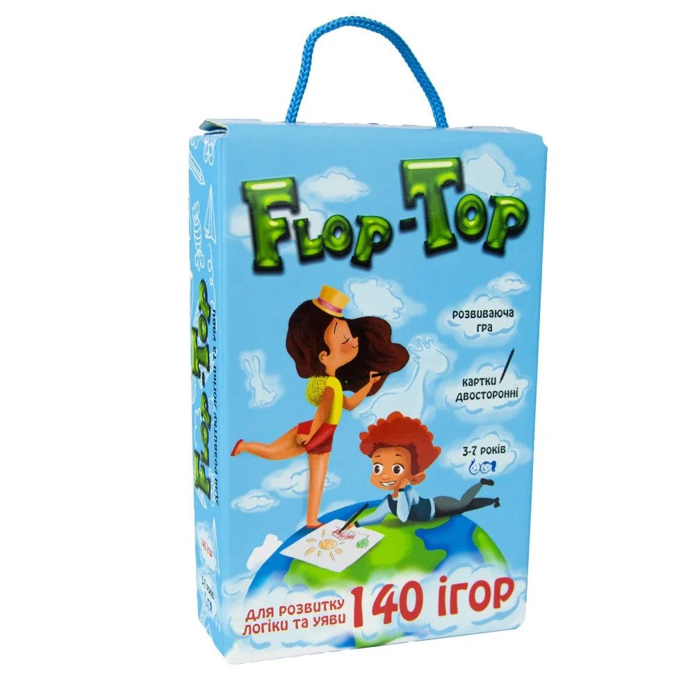 Настільна гра Flop-Top, 30868, Strateg, Флоп-Топ, УКР, розвиваючі картки, маркер, головоломка - 3